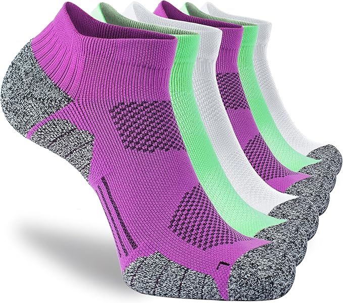 CWVLC Unisex Cushioned Compression Athletic Ankle Socks Multipack
