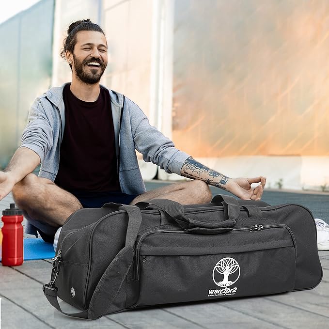 Yoga Mat Bag Carrier with 8-Pocket & Wet Pocket, Air Vent | Large Yoga Mat Holder Fits Thick Mats & Blocks | Gym Duffle Bag for Women & Men