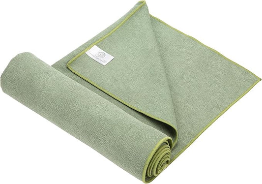 Yoga Mat Towel - Double Sided Microfiber Yoga Towel - Sweat Absorbent Non Slip Hot Yoga Towel - Lightweight, Quick Drying Pilates and Bikram Sweat Towel - 73''L x 26''W, Sage