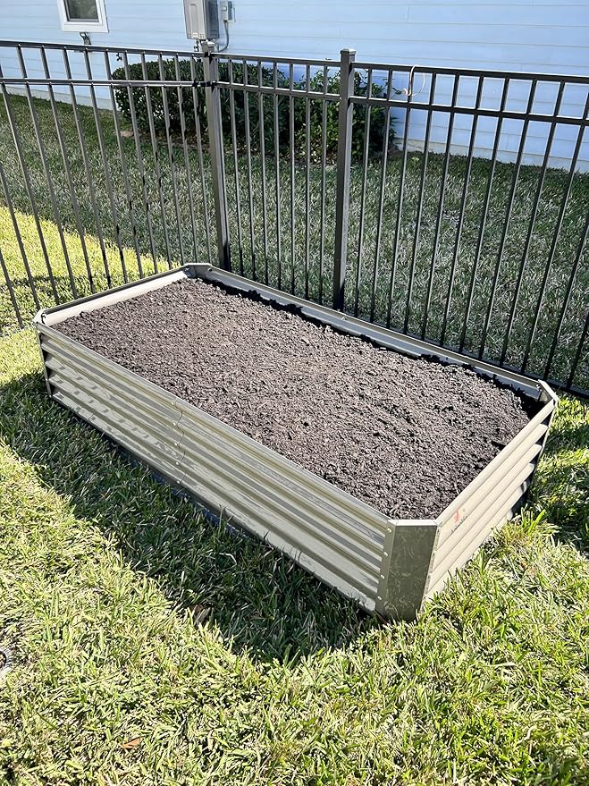 A ANLEOLIFE 8-Pack 6X3X1.5ft & 74x74x18 in Deep Root Galvanized Raised Garden Beds Outdoor for Planting Vegetables Flowers Herb, Quartz Grey