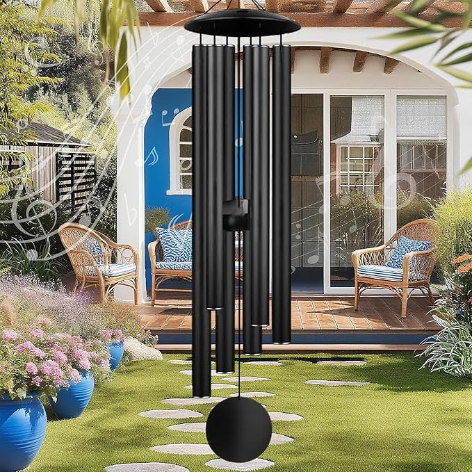 Large Memorial Wind Chimes, 67'' Deep Tone 6 Heavy Tubes Soothing Tones Windchimes for Outside Garden Patio Hanging Decor, Sympathy Gifts, Memorial Wind Chime Best Gift for Mom Women Grandma Neighbors