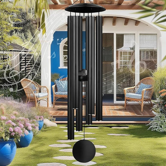 Large Memorial Wind Chimes, 67'' Deep Tone 6 Heavy Tubes Soothing Tones Windchimes for Outside Garden Patio Hanging Decor, Sympathy Gifts, Memorial Wind Chime Best Gift for Mom Women Grandma Neighbors