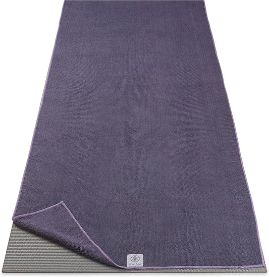 Gaiam Yoga Mat Towel Microfiber Mat-Sized Yoga Towel for Hot Yoga