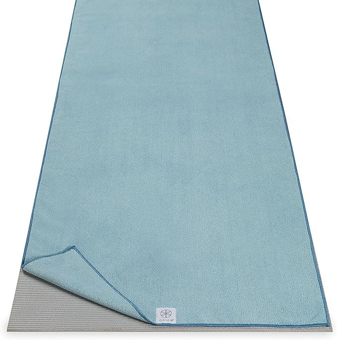 Gaiam Yoga Mat Towel Microfiber Mat-Sized Yoga Towel for Hot Yoga